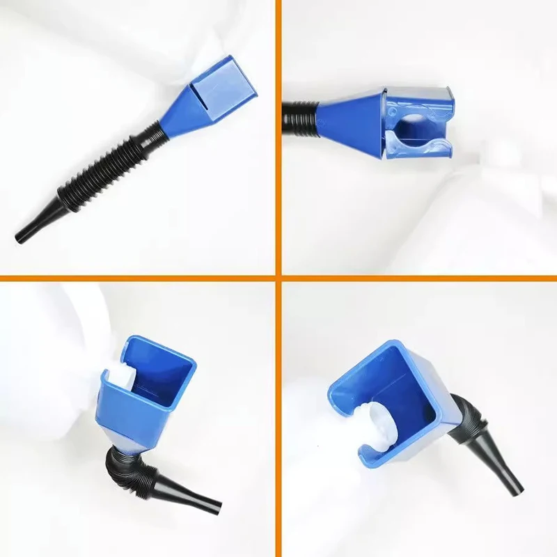 2024 New Pattern Plastic Fuel Funnel Portable Folding And Retractable Hose Funnel Hands-free Filling For Gasoline Funnel