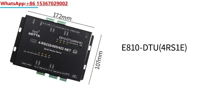 Industrial grade 4-way serial server RS232/RS485/RS422 to Ethernet support Modbus RTU to TCP conversion