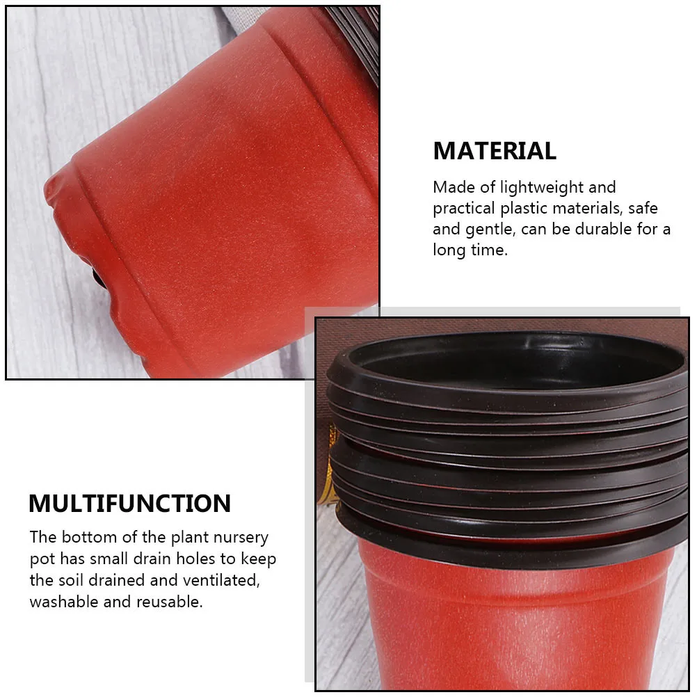 

20 Pcs Soft Plastic Flower Pots Lightweight Durable Decorative Indoor Balcony Garden Nursery Plants Drainage Hole