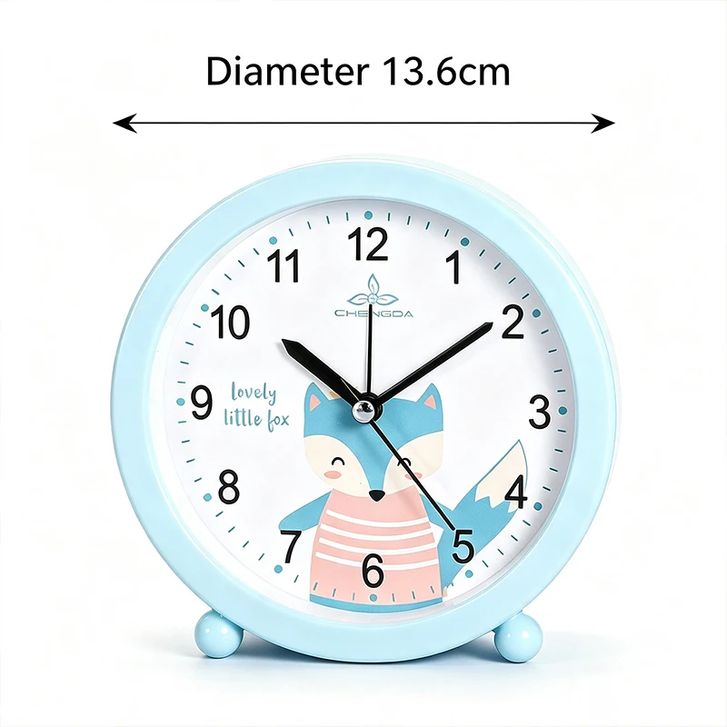Cute Cartoon Animal Alarm Clock Silent Non Ticking Kids Bedside Desk Clock Large Number Time Learning Clock for Children Bedroom