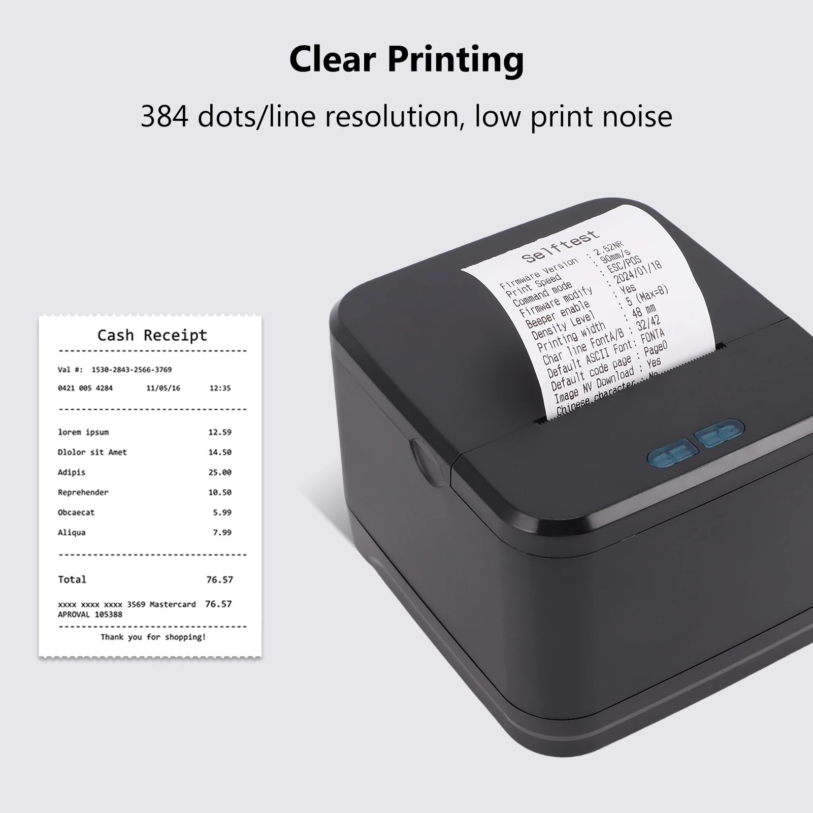 

58MM Thermal Receipt Printer Wireless Printing Machine Bluetooth+USB+LAN Interface Compatible with Win Android IOS for Store