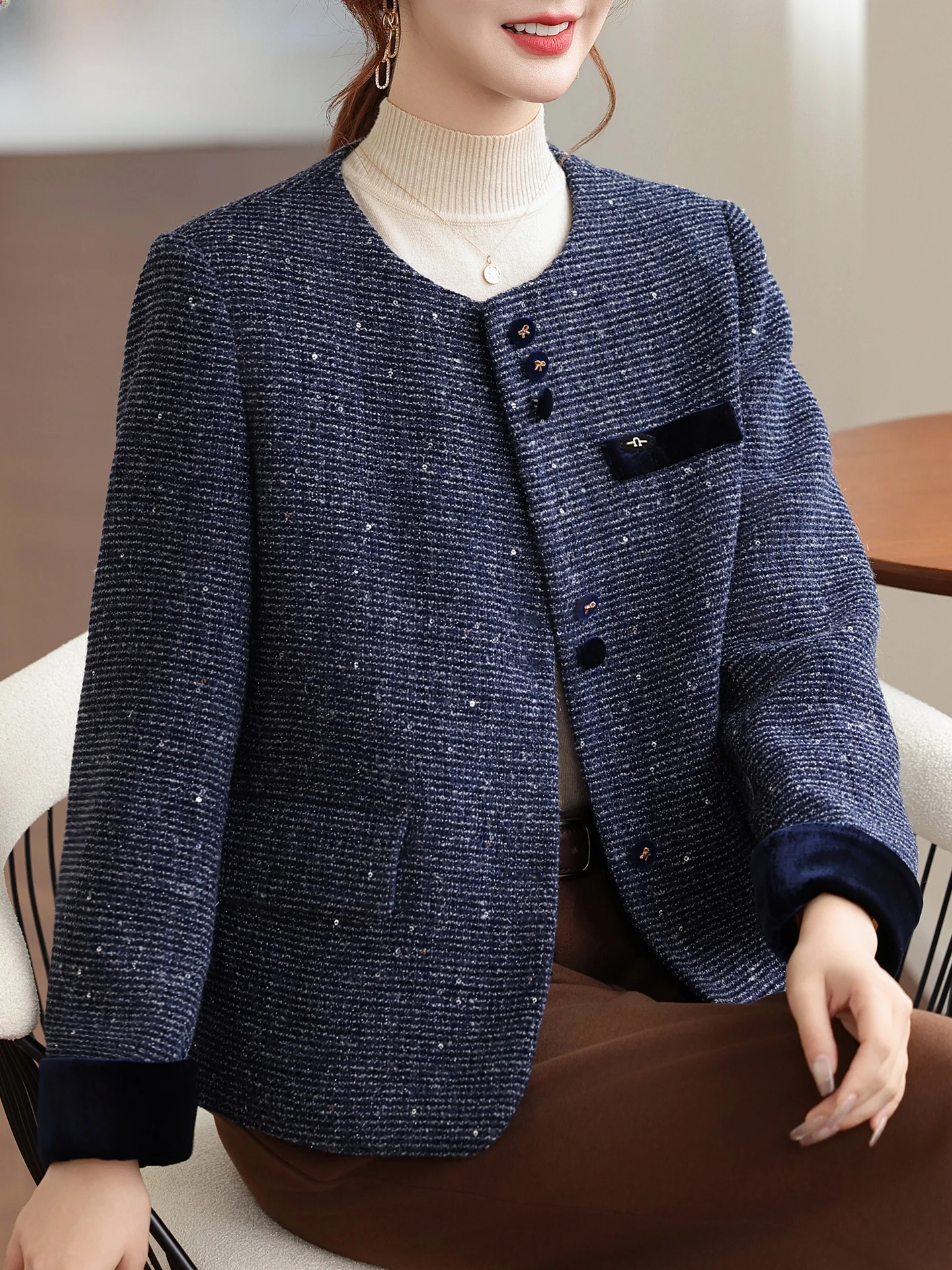 

Ladies Woolen Coat Luxury Brand Mommy Winter Faion Small Fraance Sle Mid-aged And ly Autumn Winter Coat