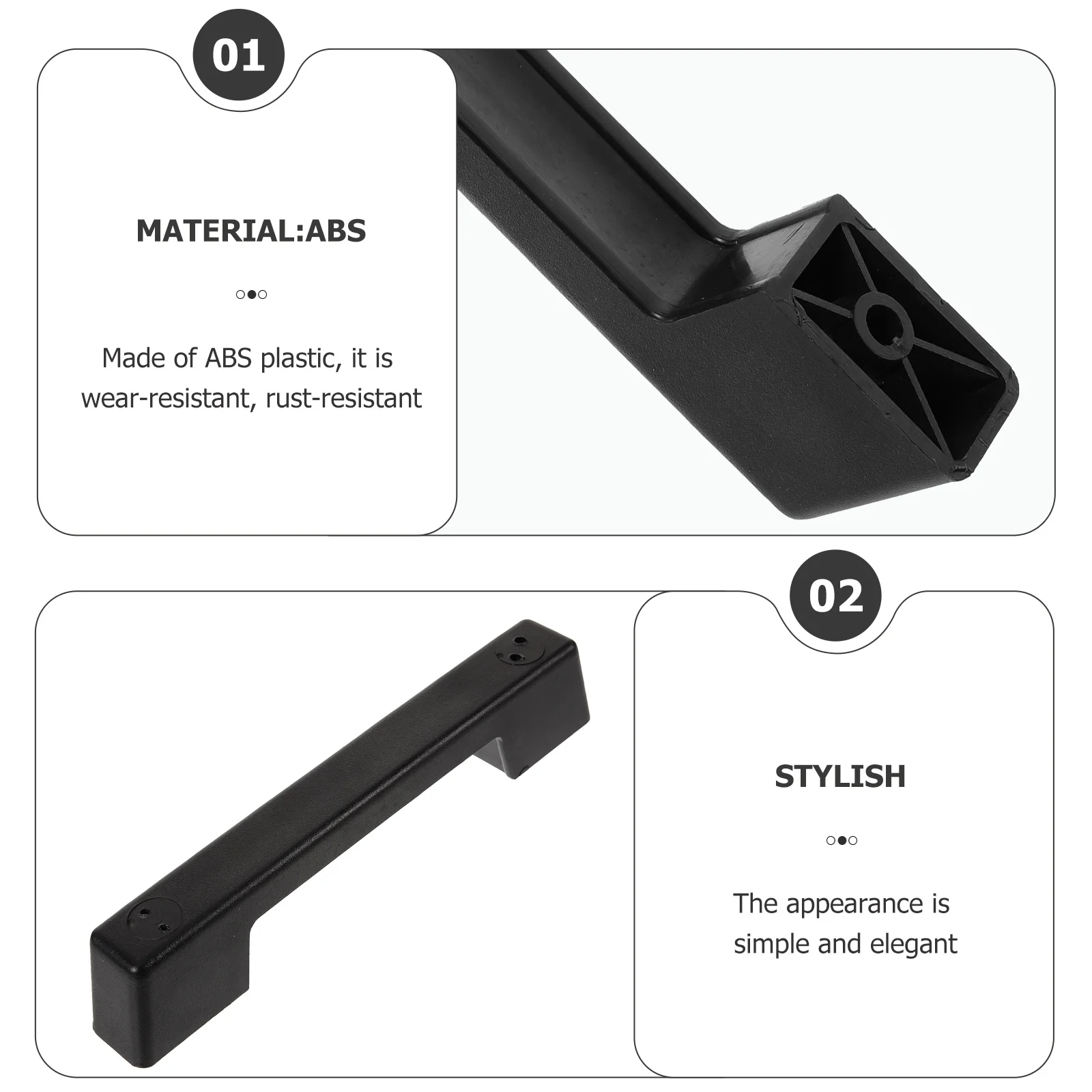 Abs Plastic Handle For Rv Trailer Camper Cabinet Door Assist Automotive Grip Durable Stylish Install Grab Bar