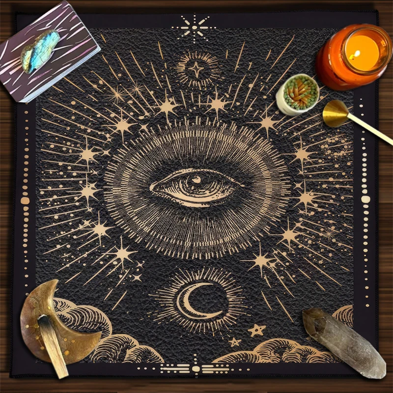 VIKAMA Scorpio Zodiac Evil Eye Moon Tarot Cloth Divination Mat Witchcraft Wiccan Occult Altar Cloth Gothic Decor