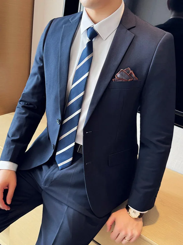 H11 new suits for men spring business slim fit professional work formal suits Italian style groom wedding dress