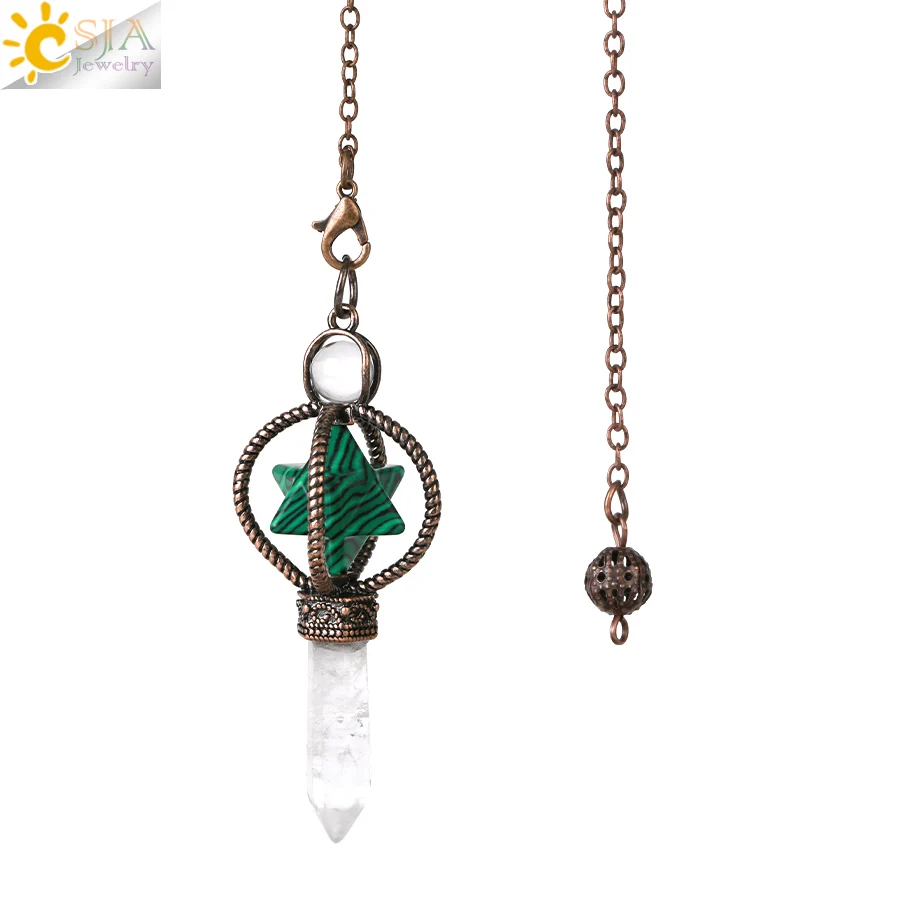 CSJA Esotericism Crystal Pendulum for Dowsing & Divination