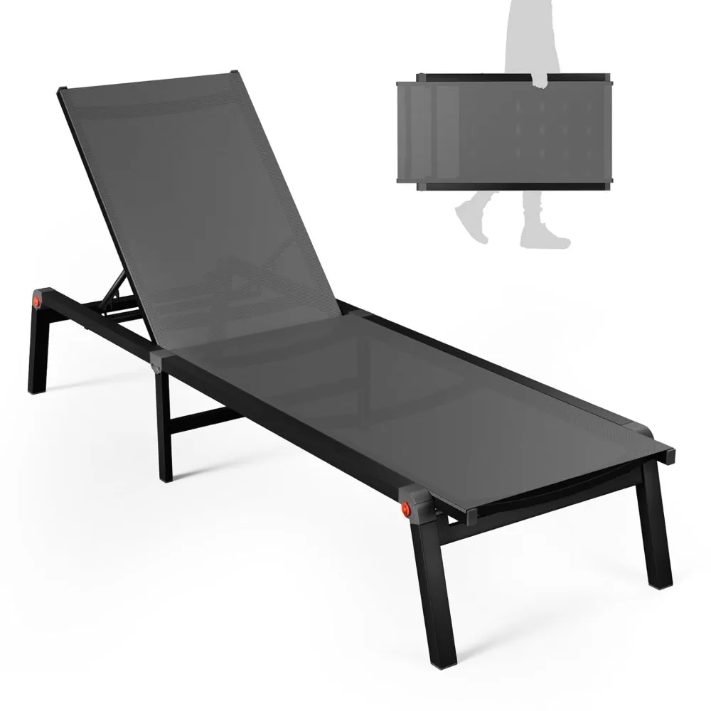 

Aluminum Alloy Folding Lounge Chair, Outdoor Terrace Leisure Chair, Five-position Adjustable Lounge Chair, Customizable