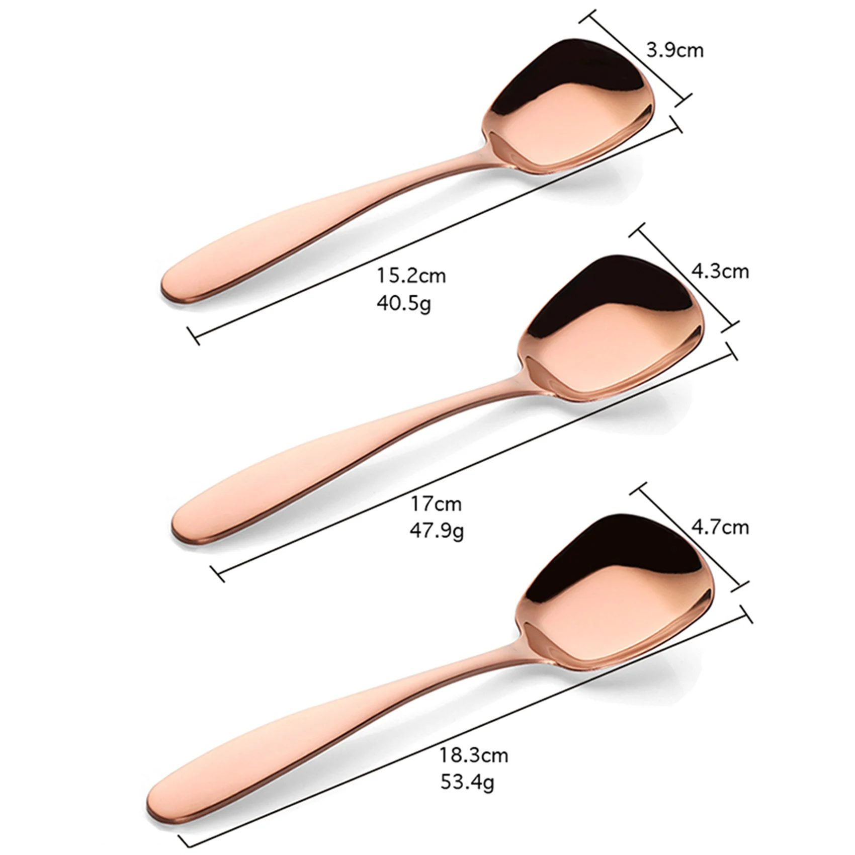 A02M-6 Pcs/Set Stainless Steel Flat Spoons Chinese Silver Soup Coffee Tea Dinner Gold Spoon Sets Kitchen Accessories-Gold