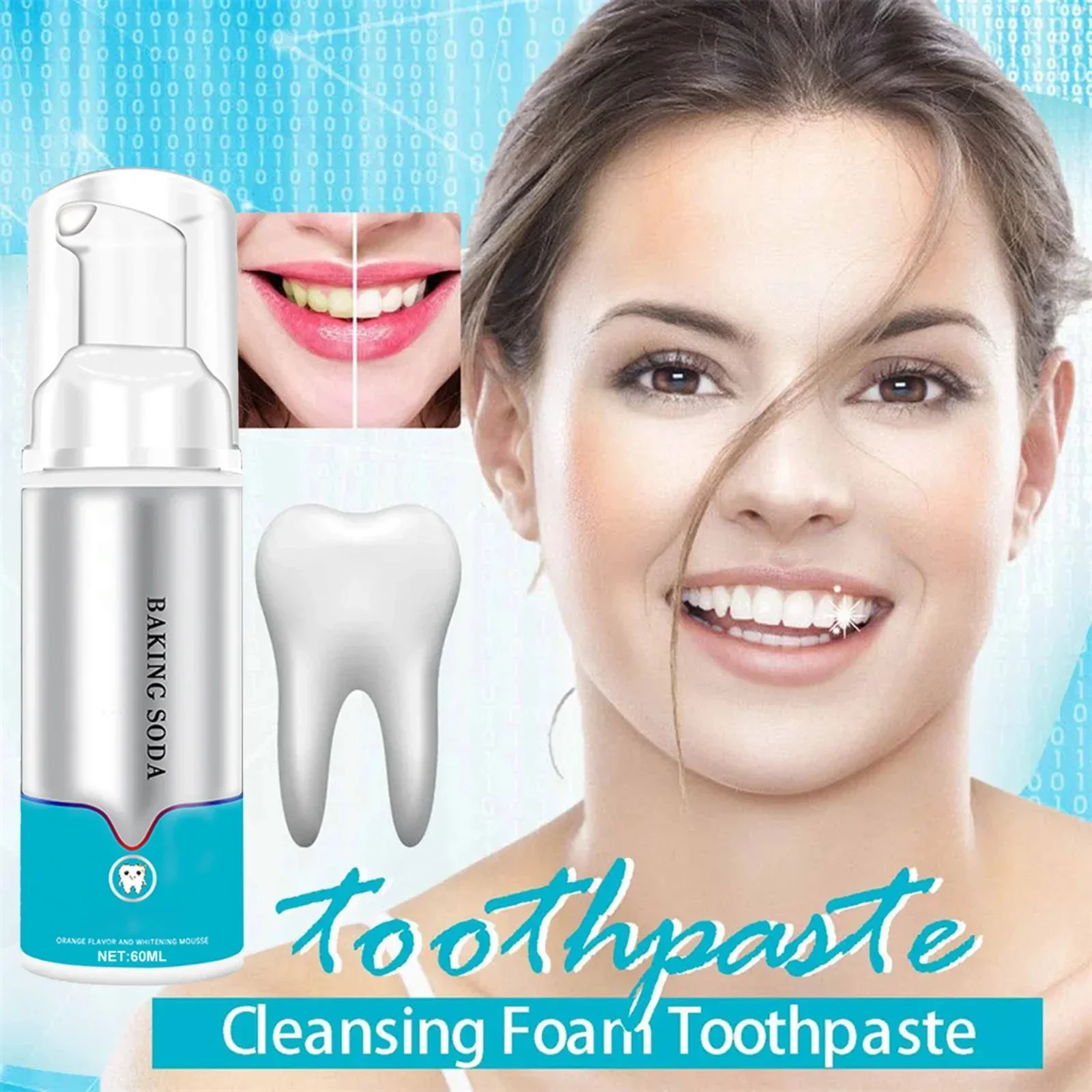 Plant Extracts Dental Cream Reduce Sensitive Pain Easy Carry Powerful Decontamination Foam Toothpaste for Bathroom 60ml