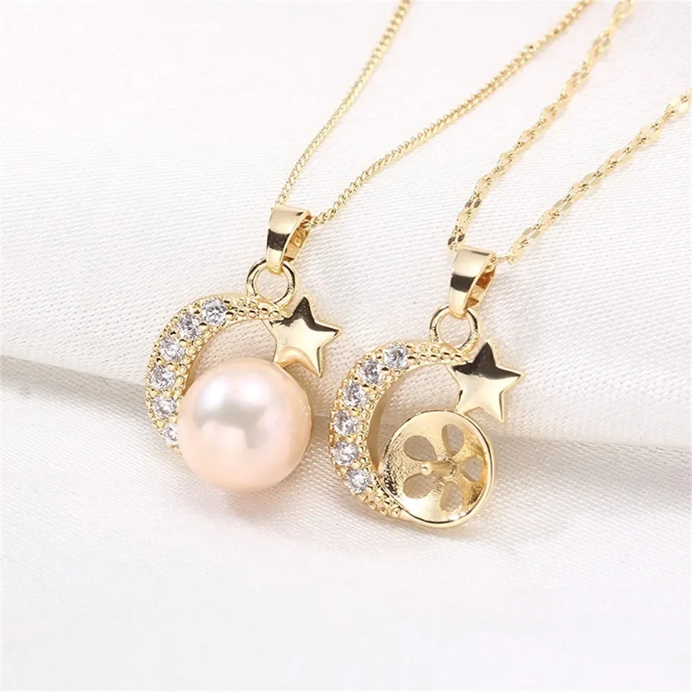 

DIY Gold-Plated Pearl Pendant Setting, Handmade Jewelry Crafting Accessories Jewelry Findings No Pearl No Chain