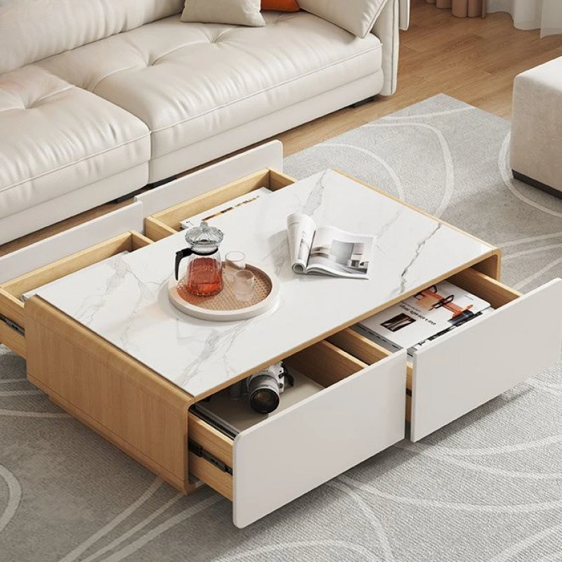 Solid wood TV cabinet coffee table combination Modern simple home living room locker Floor TV cabinet combination
