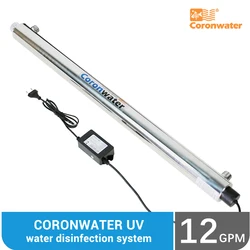 Sistema de desinfección esterilizador UV Coronwater SS304 12 GPM CE, RoHS para purificación de agua