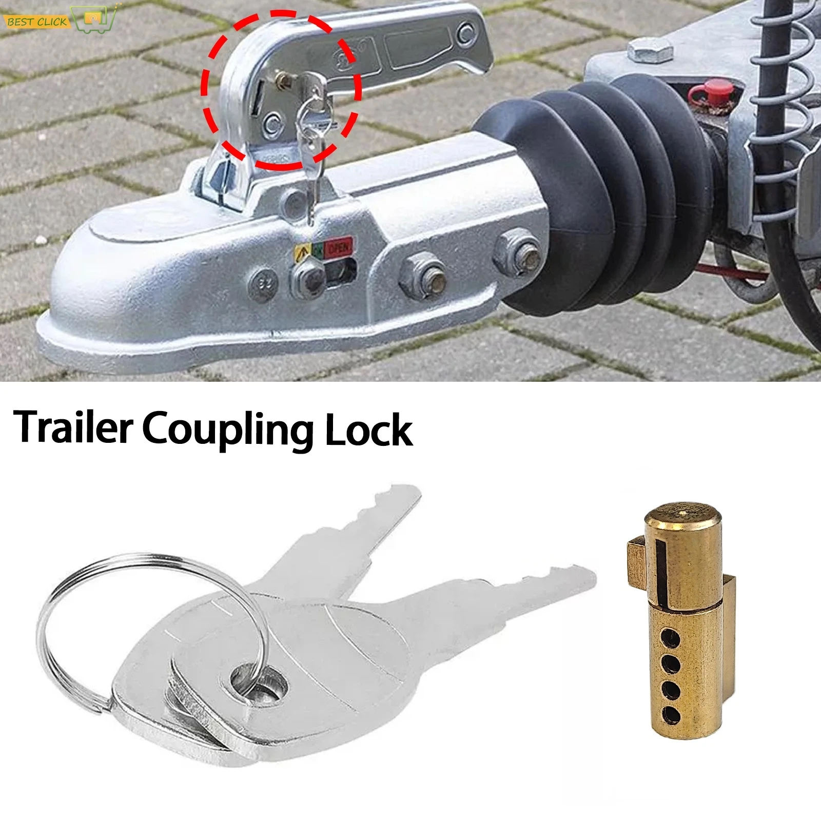 Противоугонный замок сцепного устройства прицепа, вставная безопасность для прессованных соединительных головок, караванов, автофургонов с 2-мя ключами, аксессуарная часть