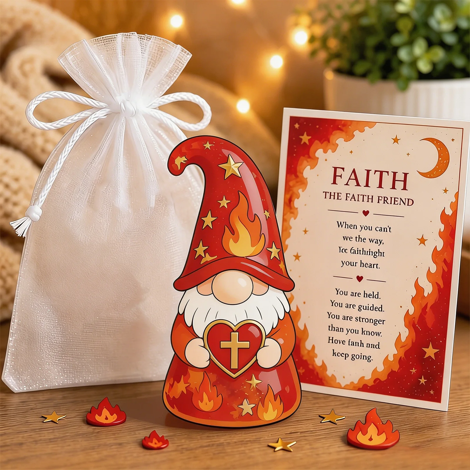 Emotional Support Gnome Collection with Message Card and Gift Pouch Dwarf Figurine for Home Office Teacher Coworker Friend Gifts