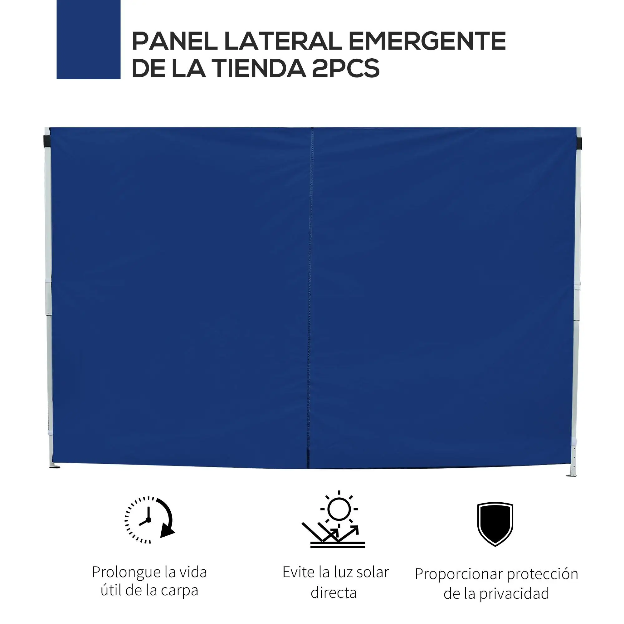 Juego de toldos laterales de 2 piezas de 300x200 cm para carpa desplegable, tela Oxford con 1 ventana de PE, cierre de velcro, jardín