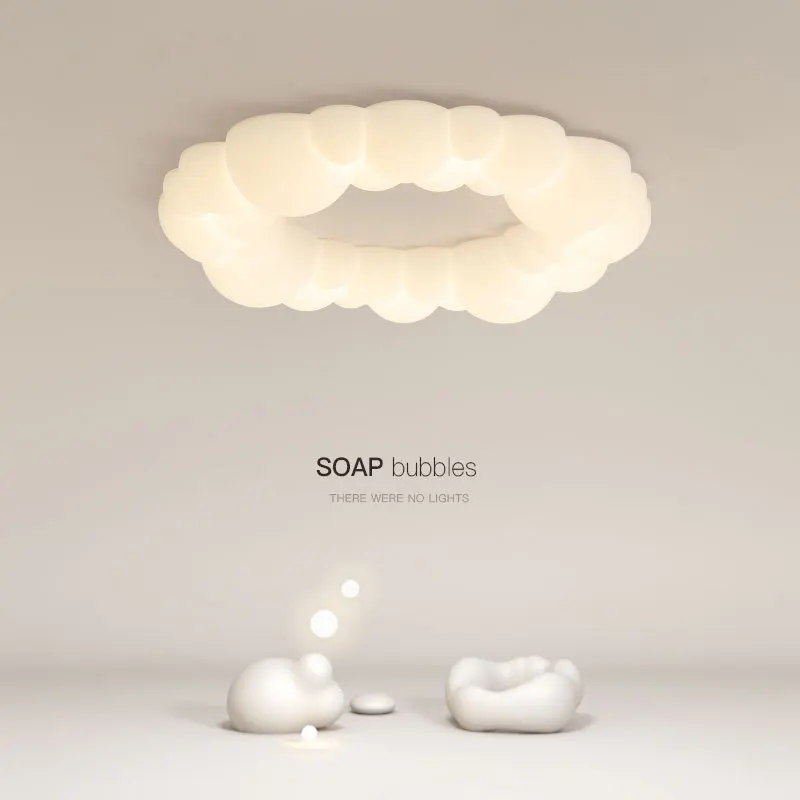 Cream style creative cookie cutter cloud hall LED pendant light modern minimalist style living room children's room bedroom ligh