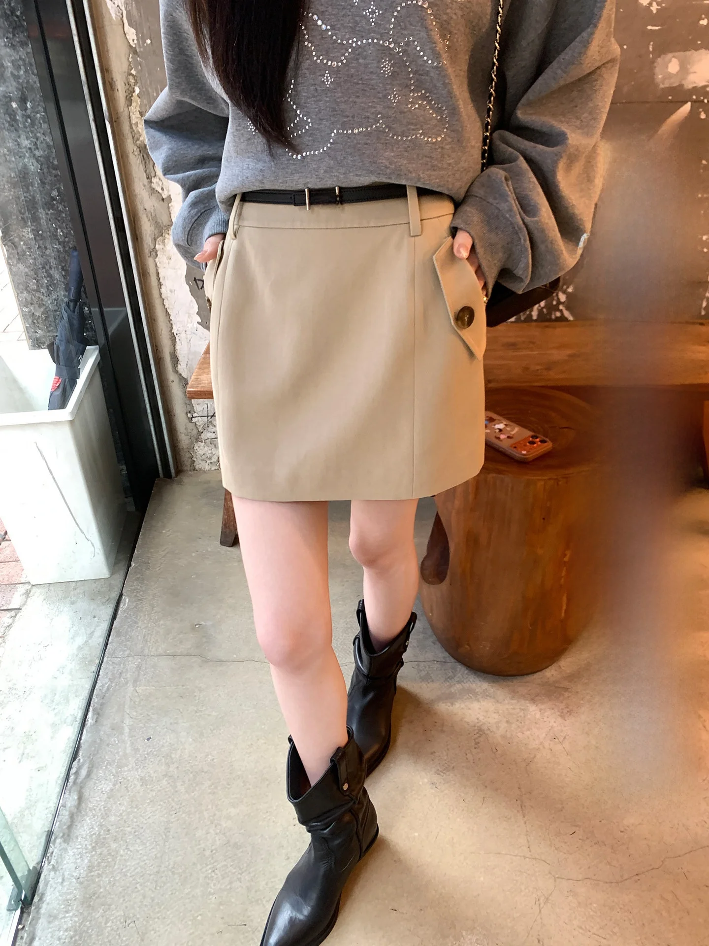 

Женская юбка Aboutpoem Utili Sle ort с высокой талией, А-силуэт, из хлопка и эко-вискозы Lenzing, для повседневной носки