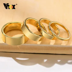 Vnox 2mm-8mm Anti Scratch Tungten Ring for Women Men, Simple Gold Plated Wedding Bands, Minimalist Ring Gift