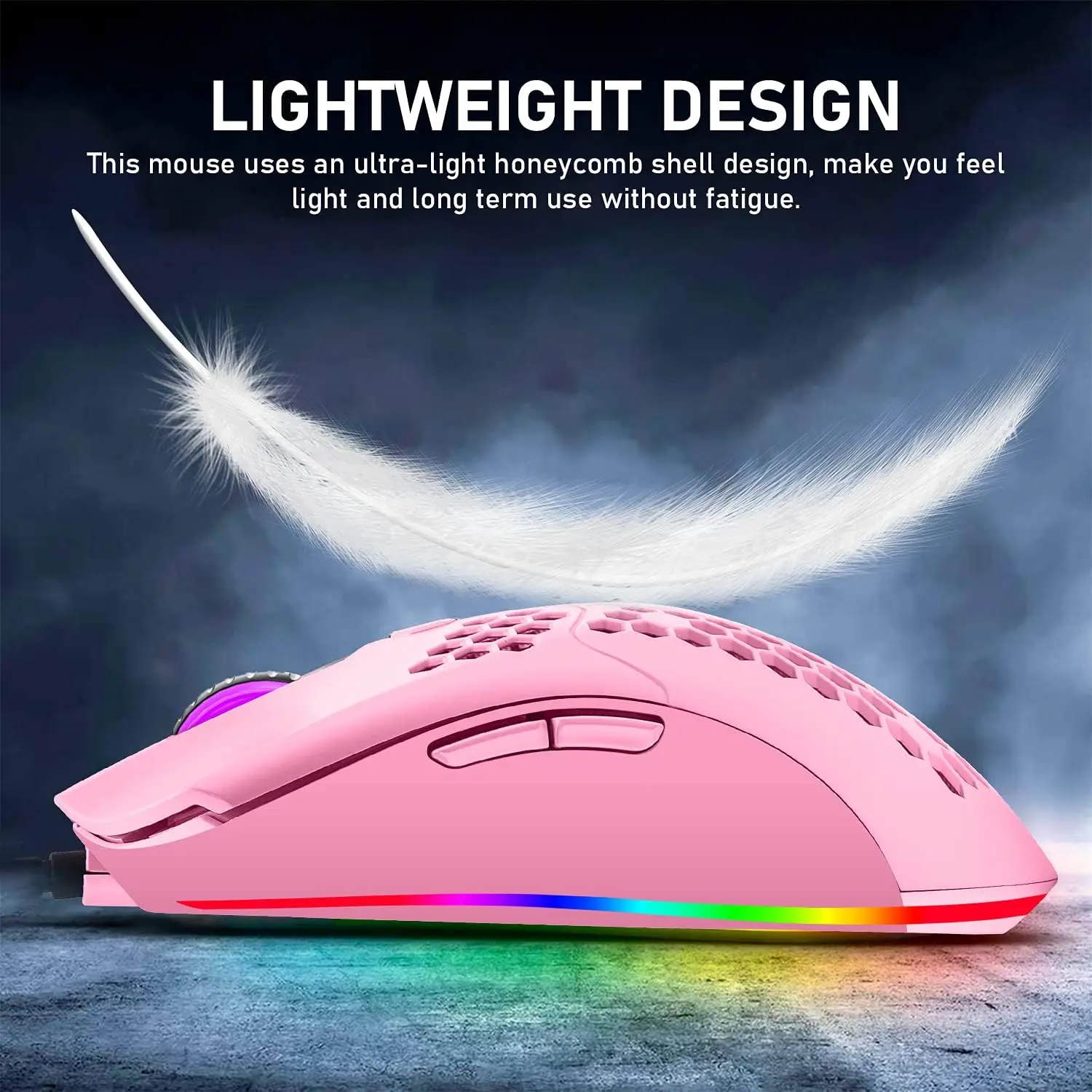T60 Wired Mechanical Gaming Keyboard&Mouse set Rainbow Backlit 62-Keys Mini