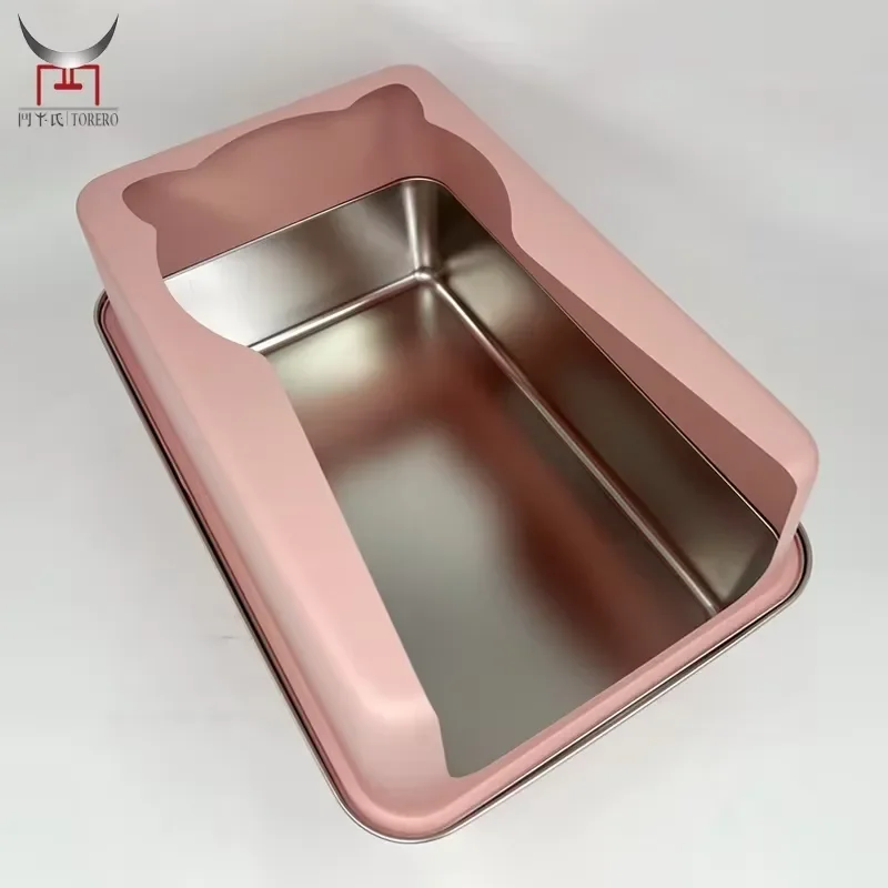 Large Stainless Steel Cat Litter Box Enclosed Splash Proof Metal Kitty Toilet Easy Clean Spacious Design for Pet Hygiene Care