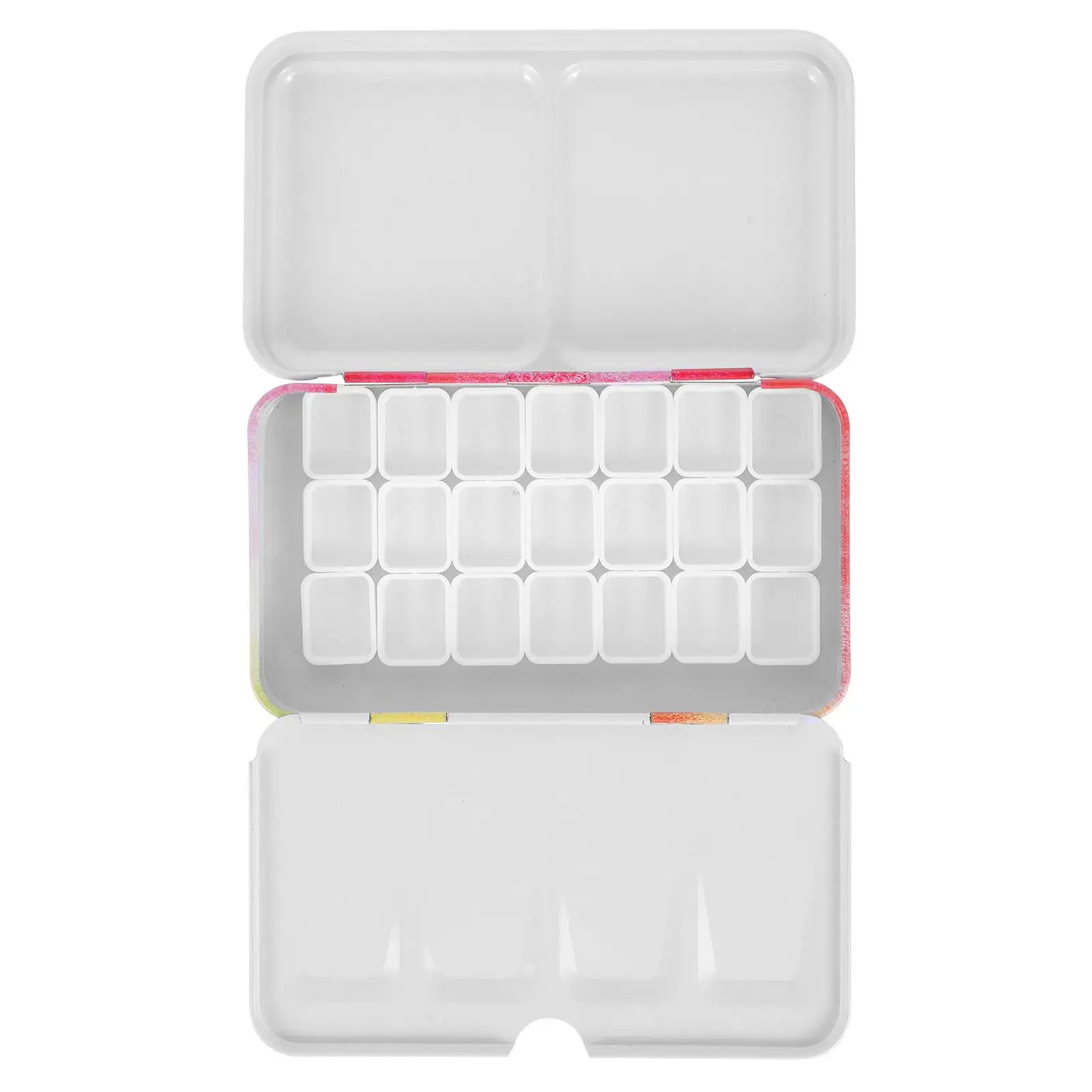 

Watercolor Paint Box Palette Mini Empty Tin Pans Plastic Tray Student Case Durable Long Lasting Portable Supplies Color
