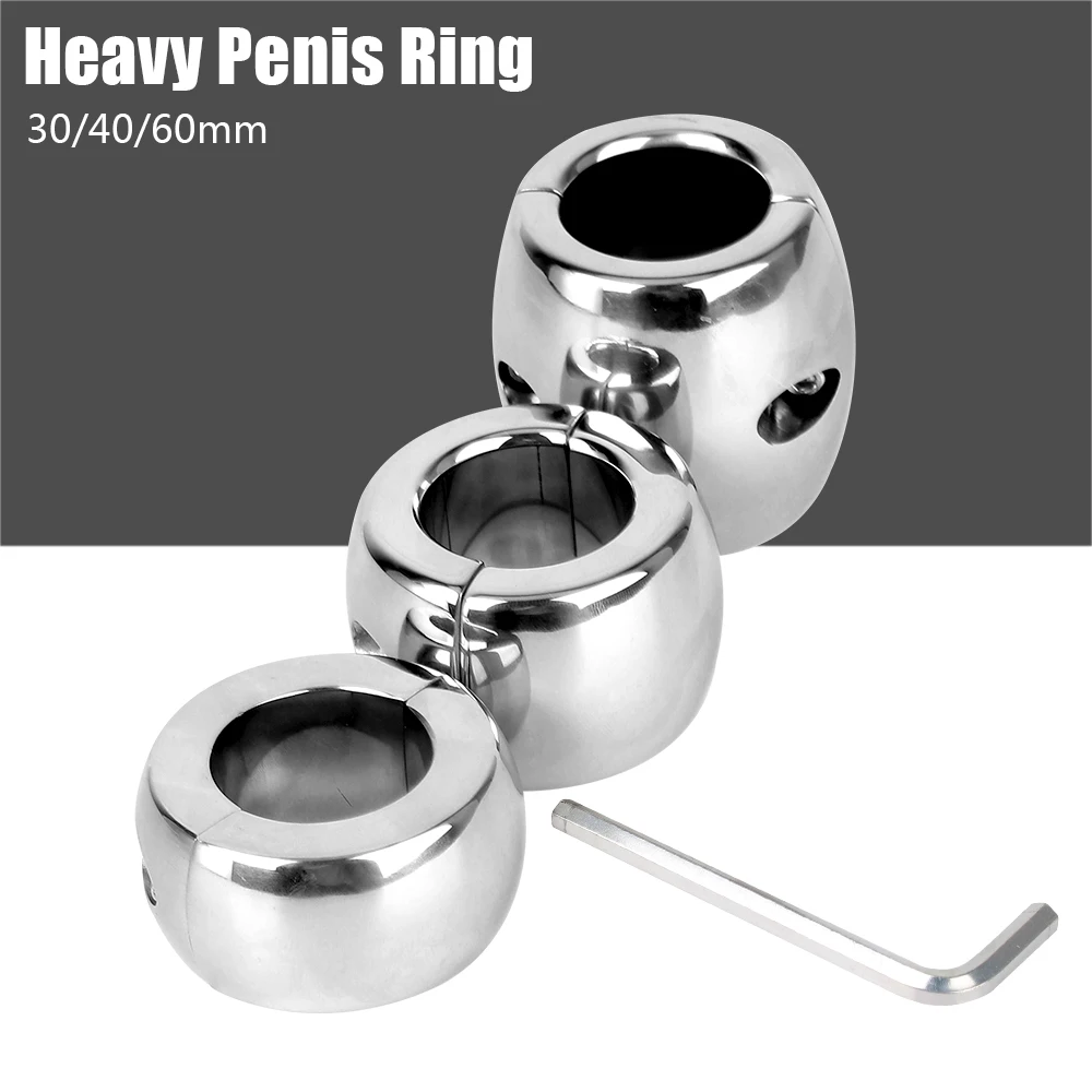 Stainless Steel Scrotum Pendant Ball Testis Weight Stretchers Penis Trainer Restraint Cock Lock Ring Sex Toys for Men