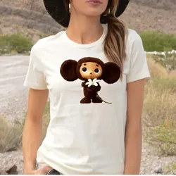 Russian Cartoon Cheburashka Graphic Tshirts Gena The Crocodile Birthday Gift  T Shirt Women Kawaii Clothes Ropa Hombre