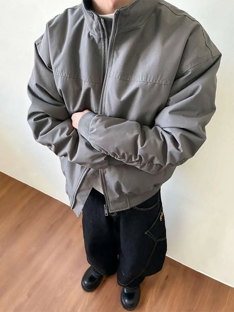 

Men's Cotton Jaet Pilot Collar Winter Faion Loose Fill Cotton Warm ort Large Size Cotton Clothes M Stand Collar