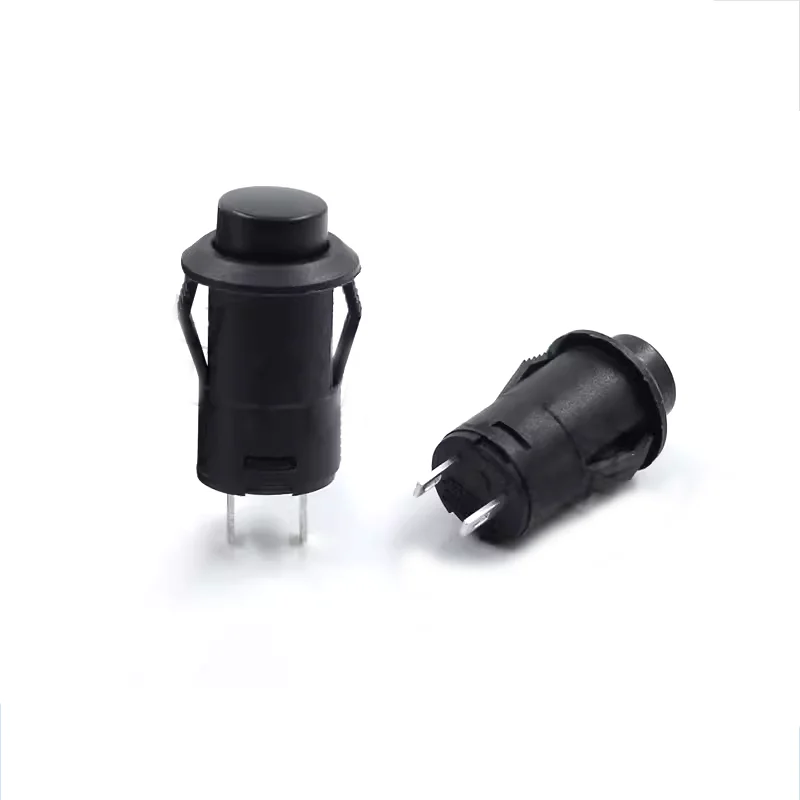 DS-425A-K زر دائري صغير يعمل باللمس مفتاح قفل/إعادة ضبط ذاتي مع كاسيت أسود 1.5A125V