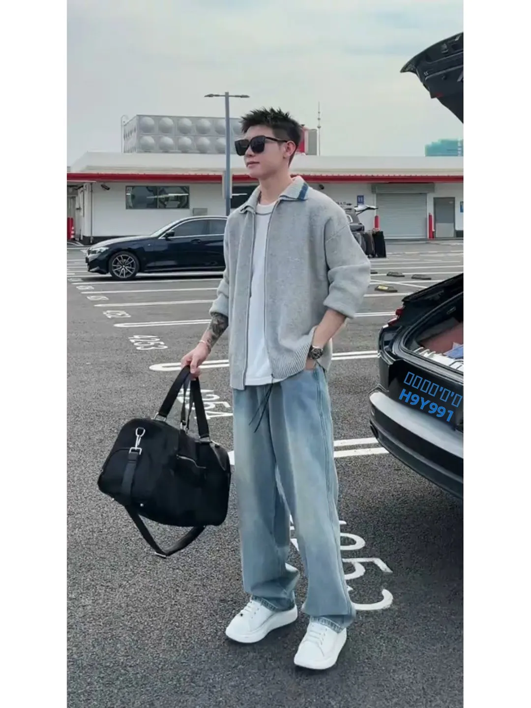 

Loose Fit Men's Jeans mid High Waist Straight Leg Blue Washed Casual Summer Jeans CleanFit Style Teenager Commuting Jeans