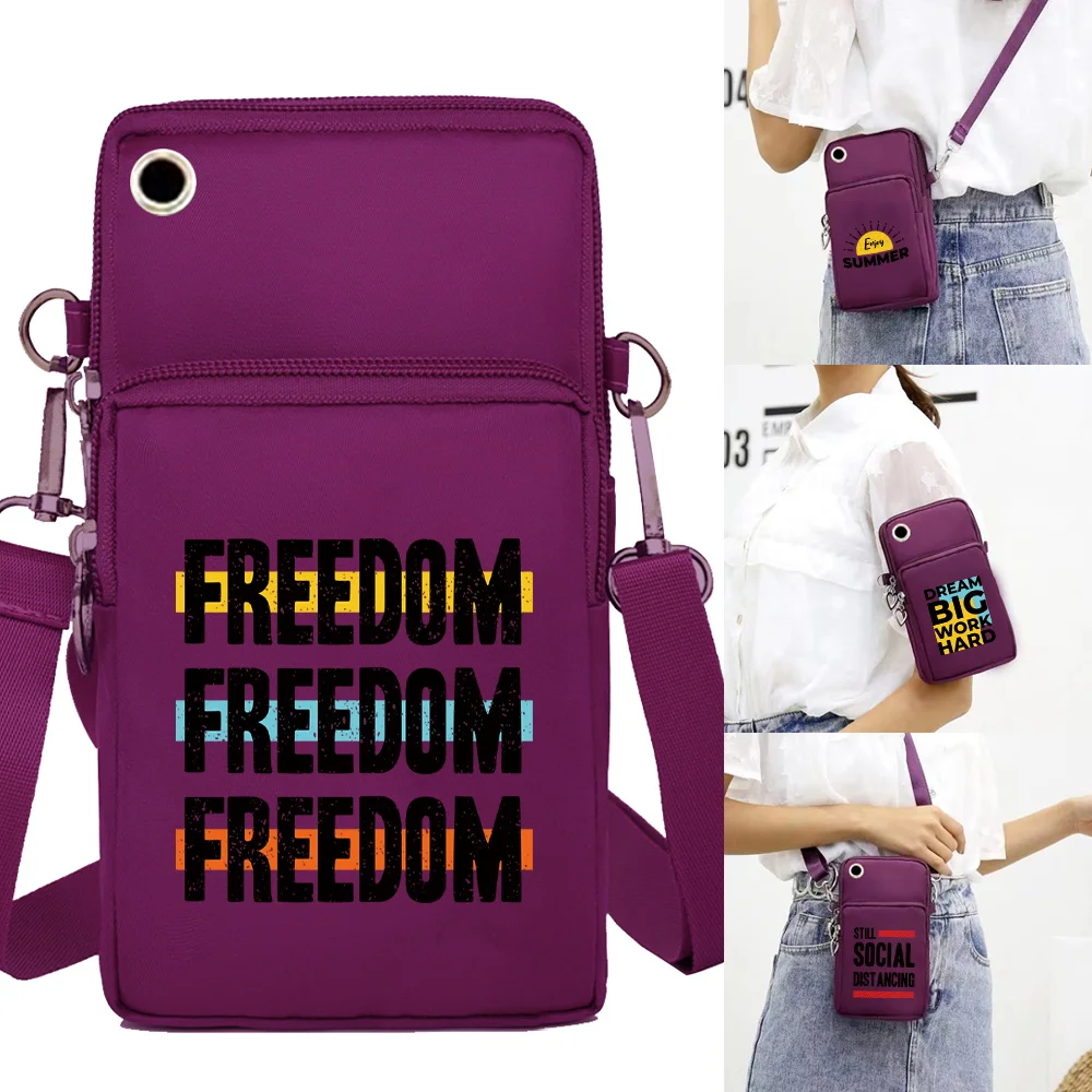 Waterproof Mobile Phone Bag for Iphone Huawei Xiaomi Samsung Universal Word Series Cell Phone Case Women Wrist Pack Coin Purse