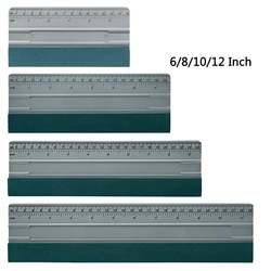 FOSHIO 6/8/10/12Inch Suede Felt Cloth Squeegee with Ruler Vinyl Wrap Car Scraper Graphic Wallpaper Film Install Measuring Tools