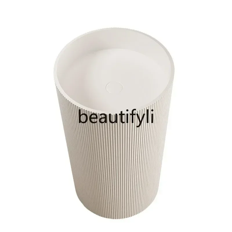 Hot sales  Artificial stone column basin wave stripe floor-to-ceiling bathroom, column basin face wash hand basin