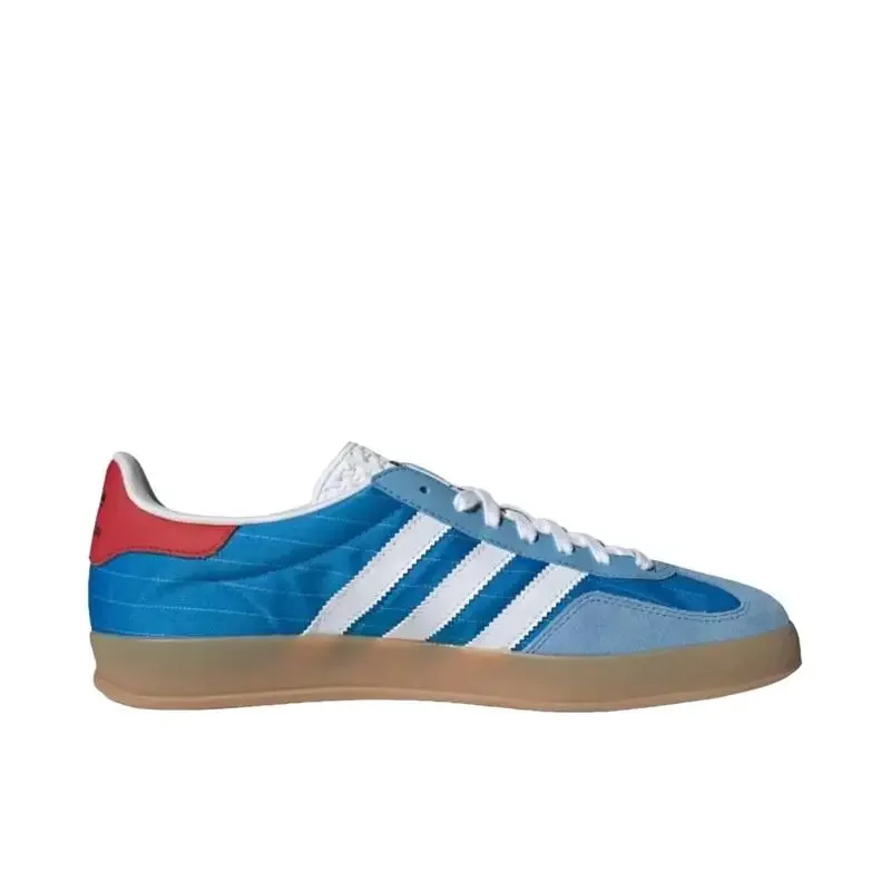 Adidas Originals Gazelle Indoor Męskie i damskie buty na deskorolkę Antypoślizgowe, odporne na zużycie i wygodne niebieskie