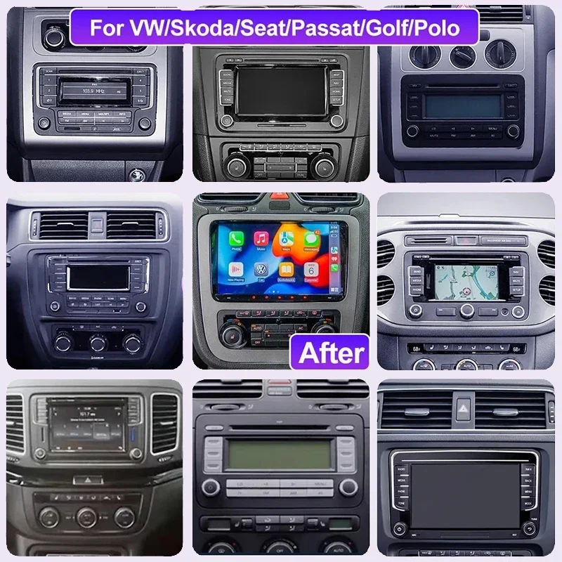 Car Radio For Volkswagen VW Caddy 2011 2012 2013 2014 2015 2016 2017 2018 Carplay Android Auto Player VIdeo GPS Navigation 8core