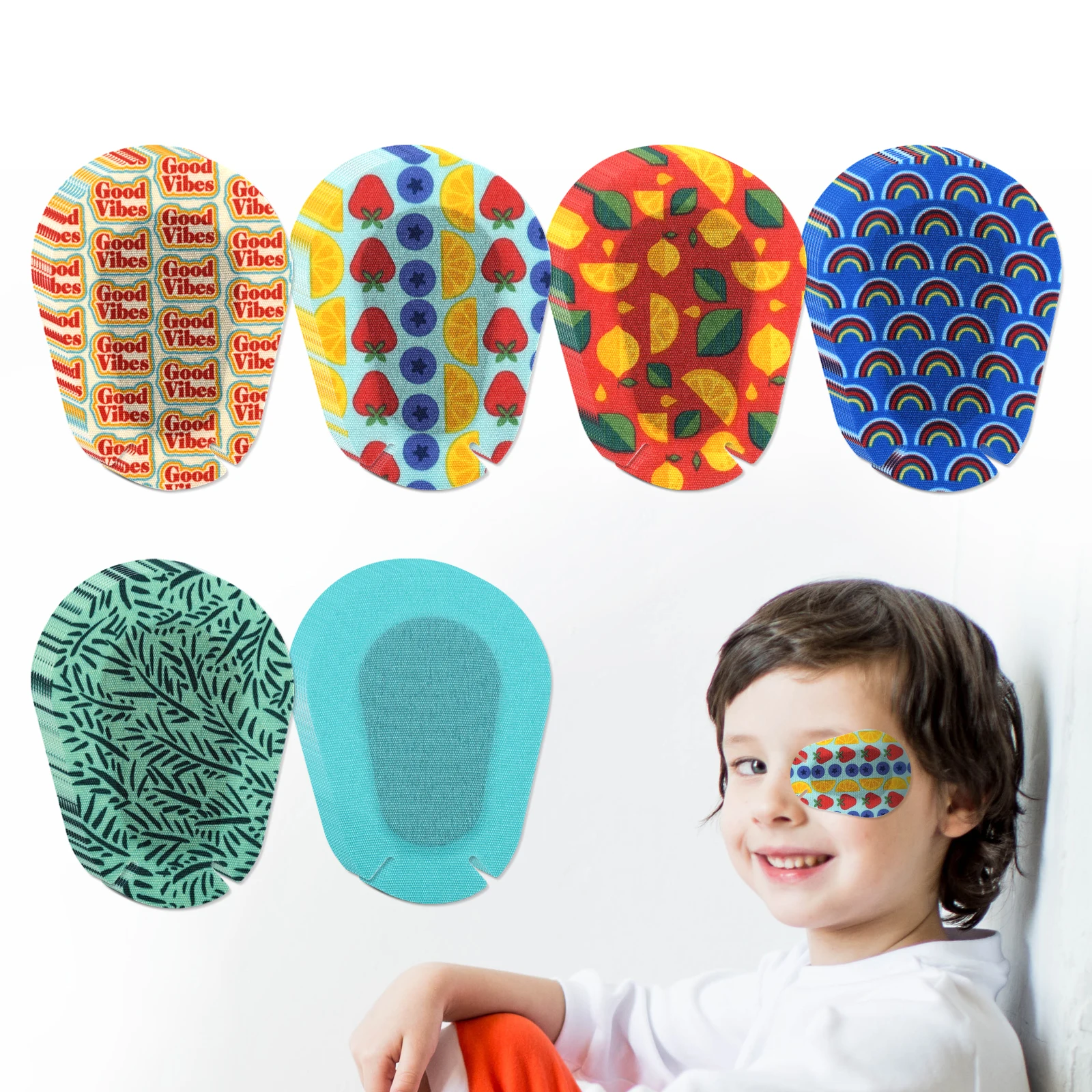 60Pc 6 Color New Elastic Eye Patch Kids Adult Strabismus Amblyopia Treatment Medical Lazy Eye Patch Eyeshade Eye Training EyePad