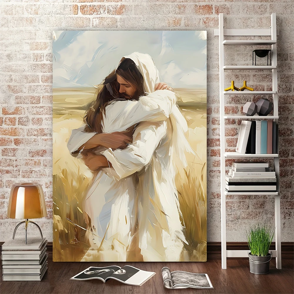 Classic Vintage Wall Art God Embrace Classical Religious HD Canvas Print Poster Home Living Room Bedroom Decorative Painting
