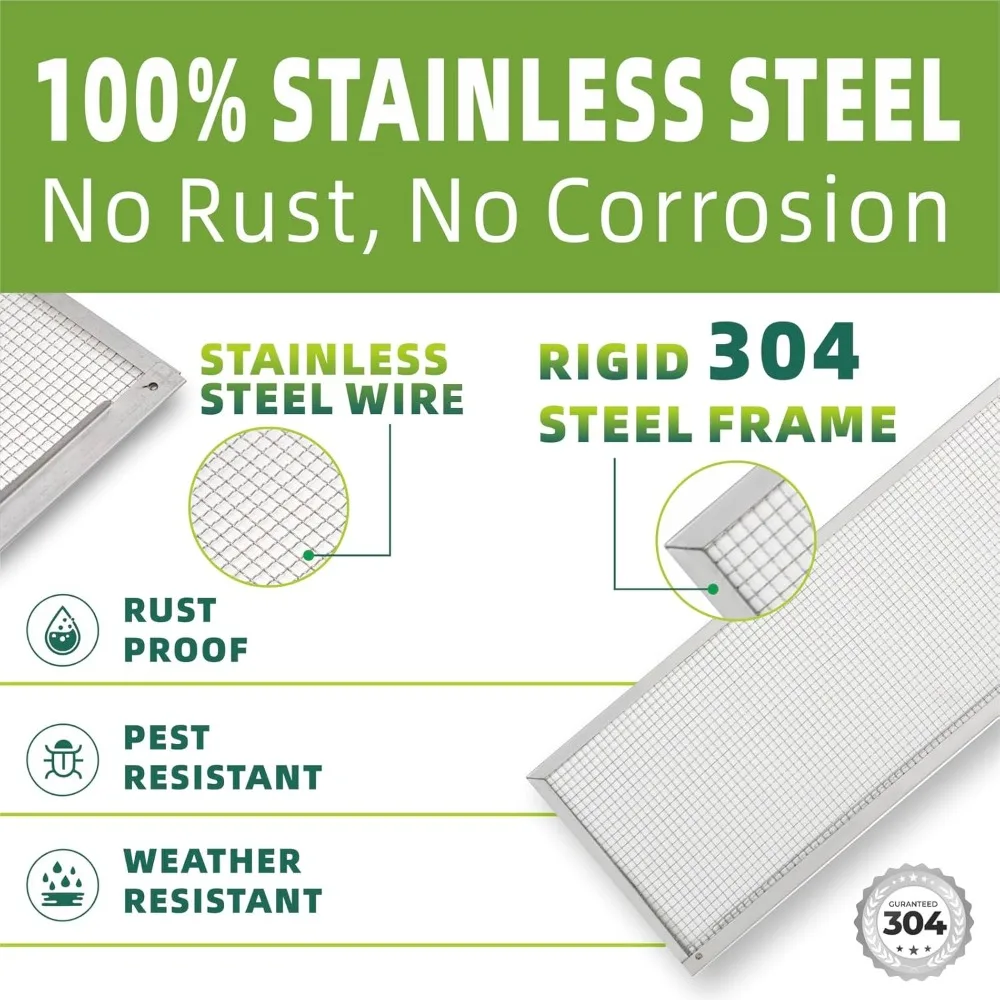 

Stainless Steel Gutter Guard 100FT, 304 Mesh Leaf Debris Protection for 5in K-Style Half-Round Gutters DIY Easy Install