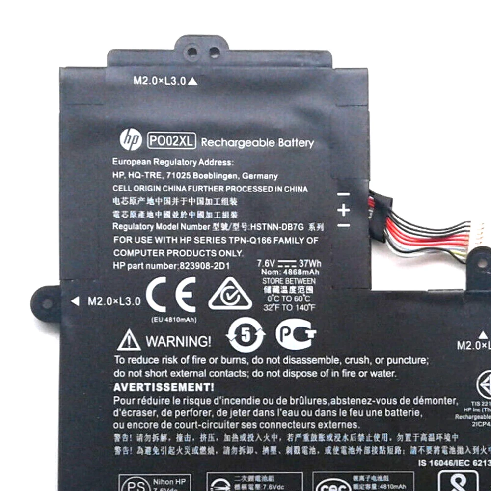 Imagem -02 - Original Genuíno Po02xl 7.6v 37wh Bateria do Portátil para hp Stream 11-r 11-ah 11-ak 11-y 11 Pro g2 g3 g4 g5 Novo