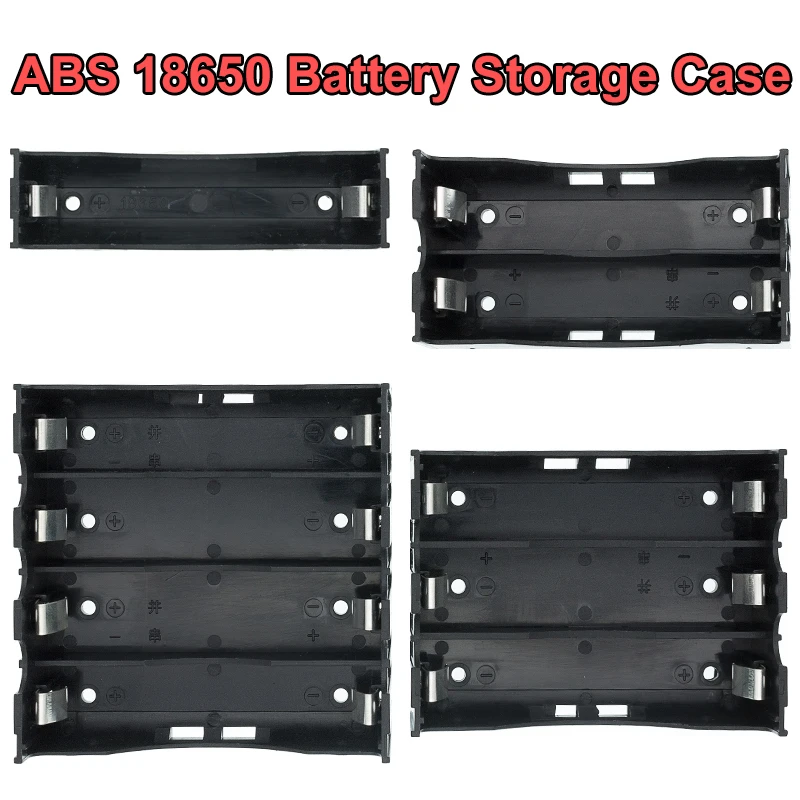 ABS 18650 Power Bank Cases 1X 2X 3X 4X 18650 Battery Holder Storage Box Case 1 2 3 4 Slot Batteries Container With Hard Pin