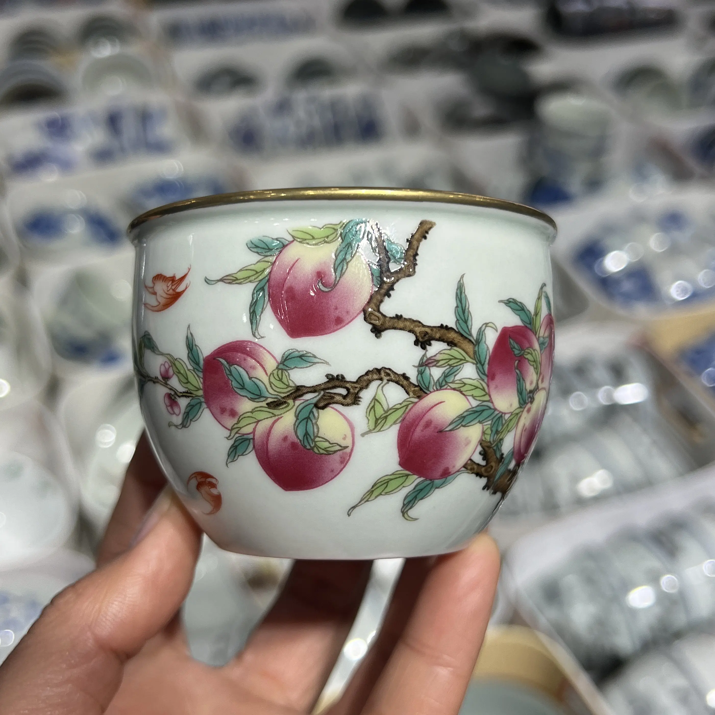 Ceramic Retro Cylinder Cup Cup Tea Cup Tea Cup Set Individual Single Cup Large Tea Bowl