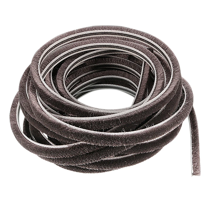 5.5m Window Door Weather Strip Brush Pile Hairy Seal Strip Draught Excluder Noise Isolation For Studio Door Seal Bathroom Tape