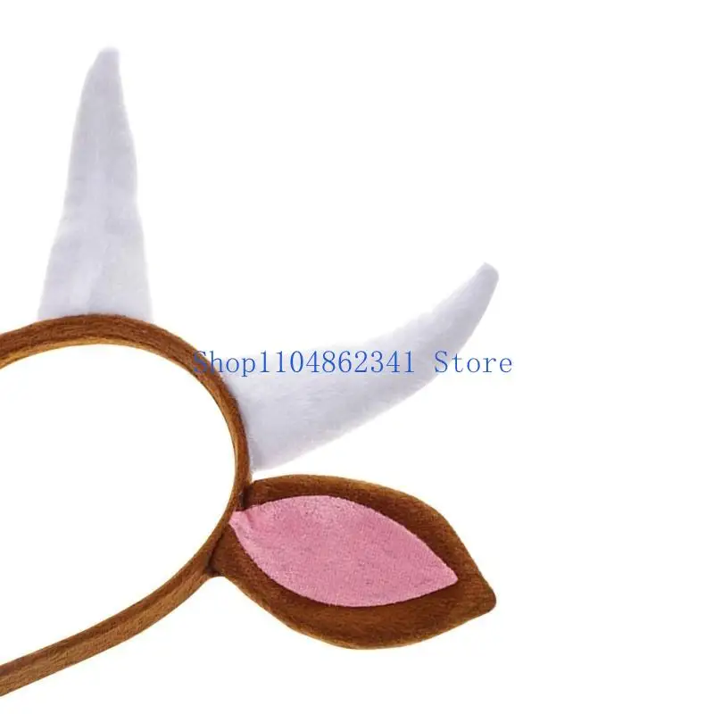 5asd طوق شعر ناعم على شكل خروف الماعز على شكل حيوان لعروض الأطفال