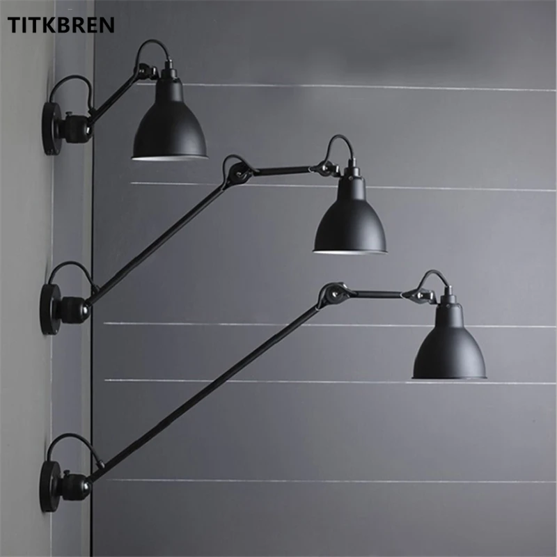 New Rocker Rotating Arm Wall Lamp Adjustable Long Swing Arm Reading Lights Collapsible Metal LED Ceiling Lights