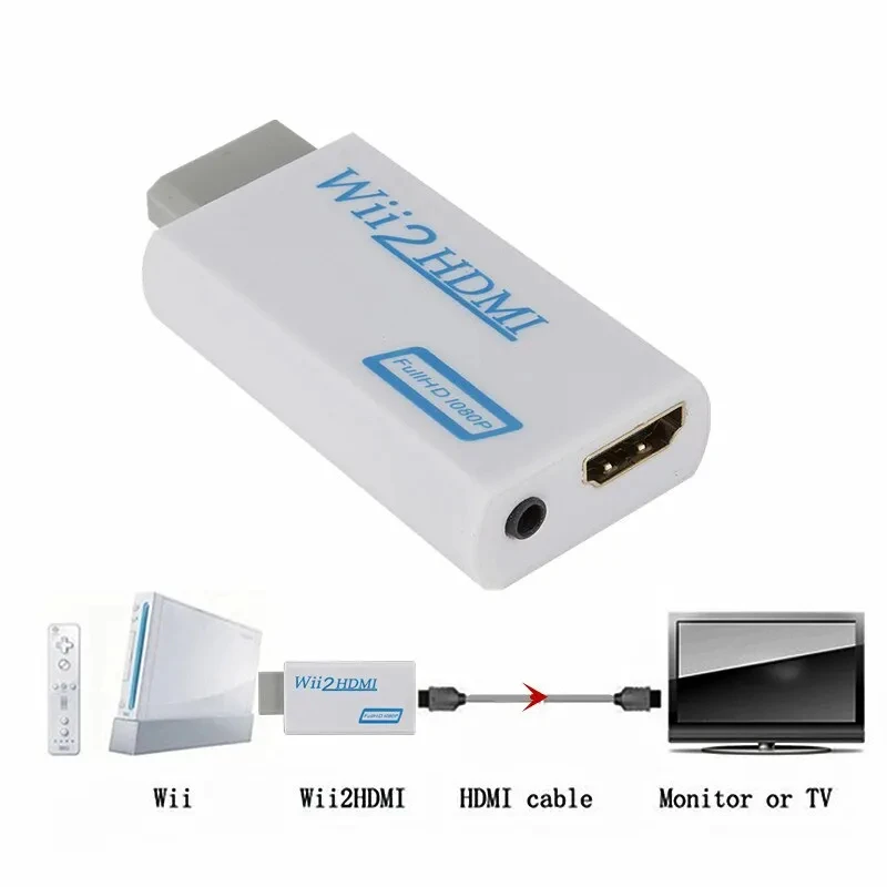 DATA FROG Wii To HDMI-compatible Adapter Converter 3.5mm Audio For PC HDTV Monitor Wii2 To HDMI-compatible Converter Adapter