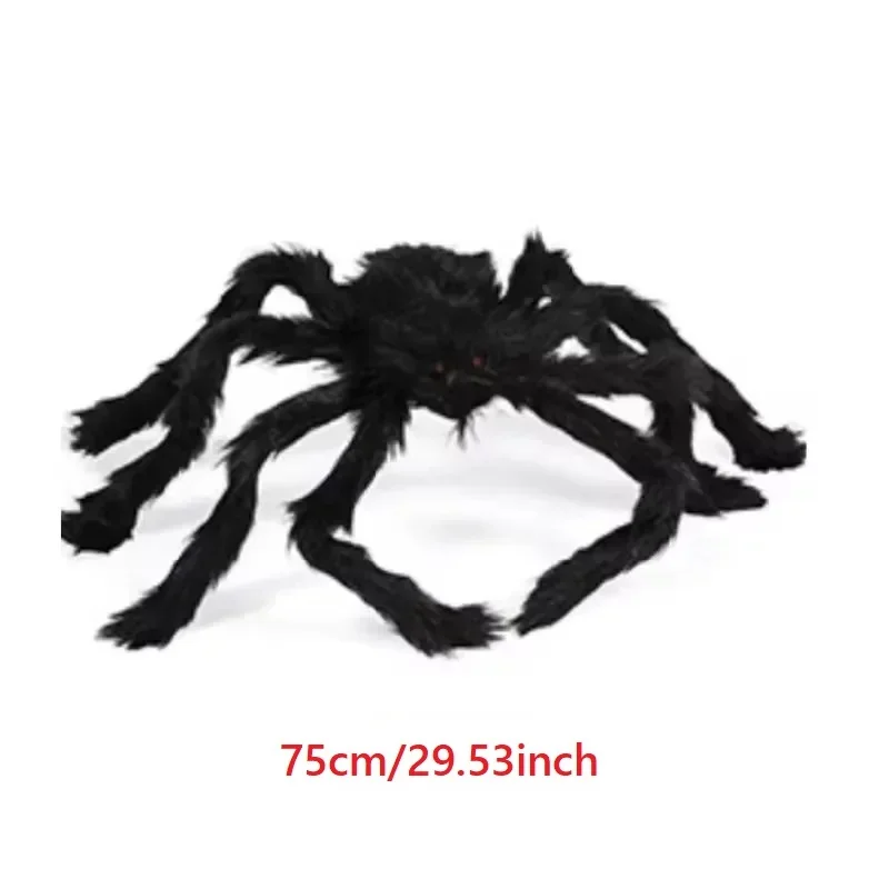 Riesige Schwarze Plüsch-Spinne Halloween-Dekoration 30-200cm Horror Spukhaus-Requisiten Innen- und Außendekoration für Gruselpartys
