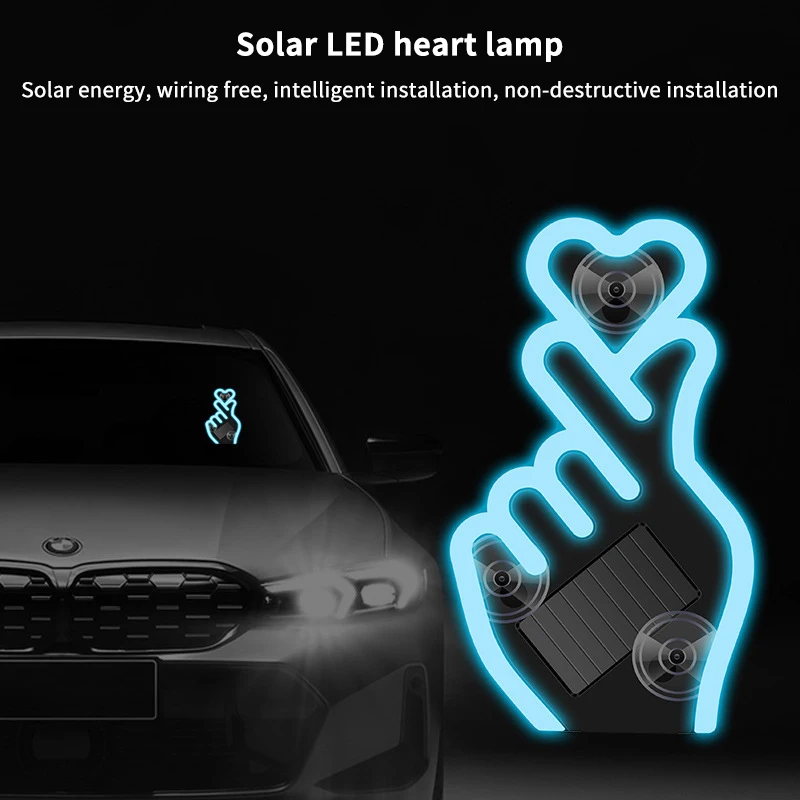

One Piece Solar Wireless Triangle LED Warning Light, Bixin Rear Window Car Decorative Atmosphere Light
