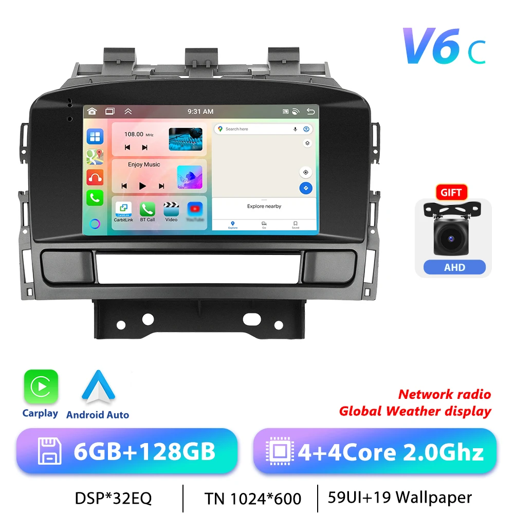 Podofo CarPlay Android Radio Voor Opel Astra J 2011-2012 Buick Excelle 2010-2014 Auto Intelligent Systeem 2din GPS Stereo Autoradio