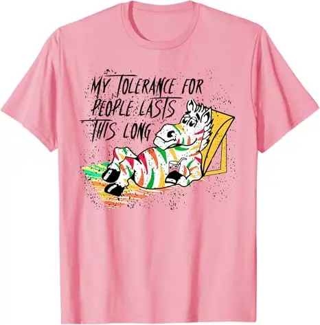 My Tolerance for People Lasts This Long Retro Funny Saying Tee T-Shirt Y2k Humor Jokes Sarcasms Graphic Apparel Summer Fashion