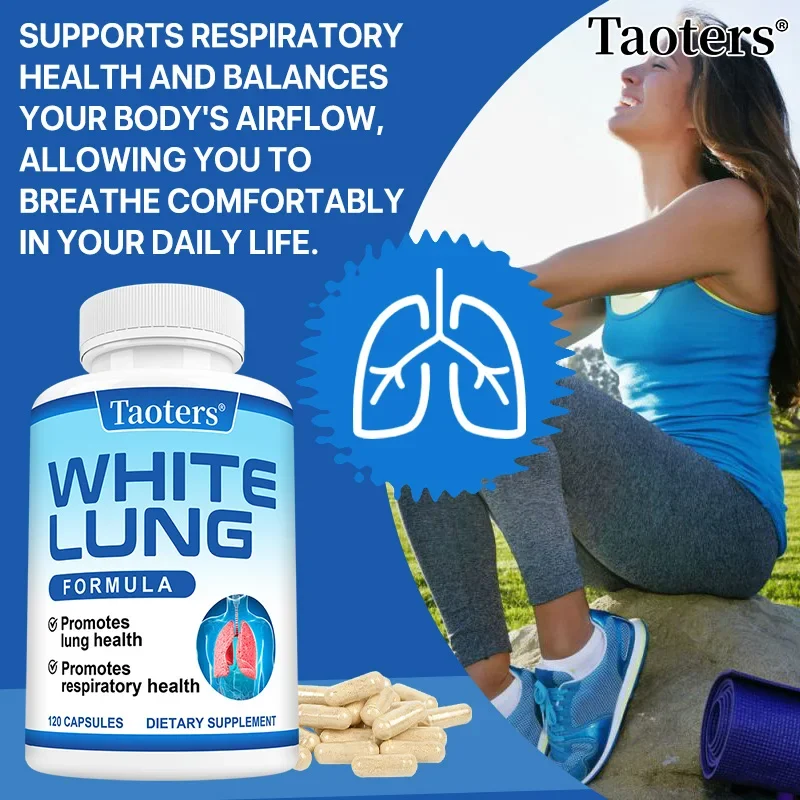 White Lung - with Quercetin, Bromelain, Vitamin D, K, Lung Cleansing and Detoxification, Supports Lung and Respiratory Health